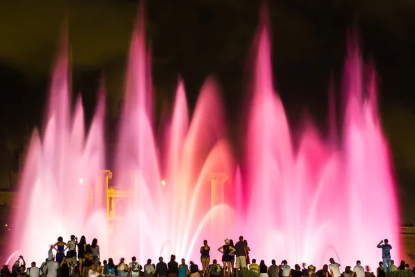 Barcelona 'da Sihirli Çeşme ışığı gösterisi — Stok fotoğraf