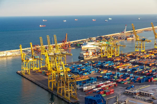 Panoramatický pohled z přístavu v Barceloně — Stock fotografie