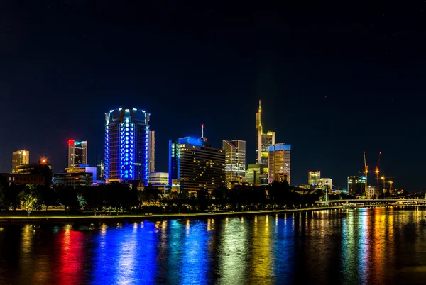Frankfurt nad Mohanem v noci — Stock fotografie