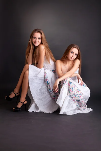 Två flickor tvillingar — Stockfoto