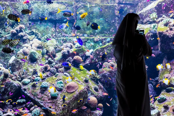 Aquário em um hotel Atlantis em Dubai — Fotografia de Stock