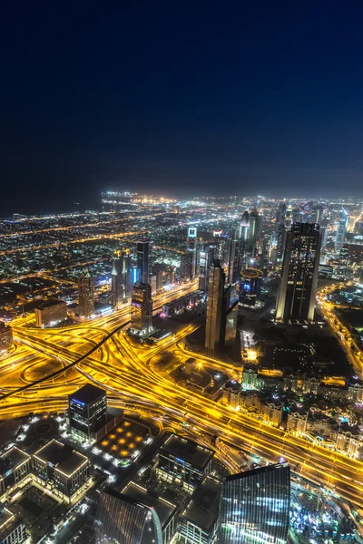 Dubai downtown at night — Stock Photo, Image