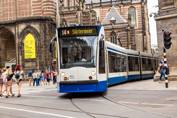 Tramvaj v Amsterdamu, Nizozemsko — Stock fotografie