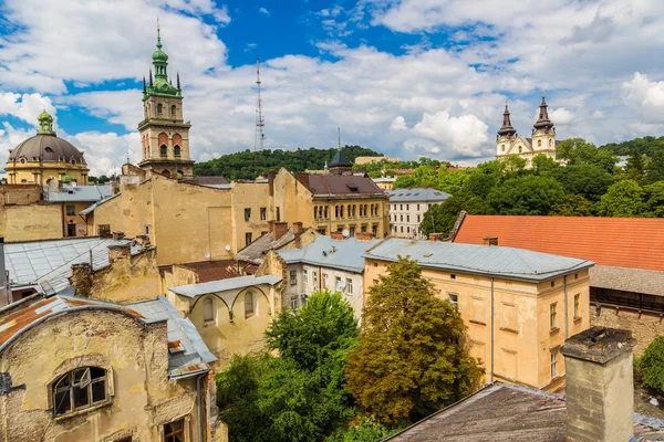 Lviv régi város panoráma — Stock Fotó