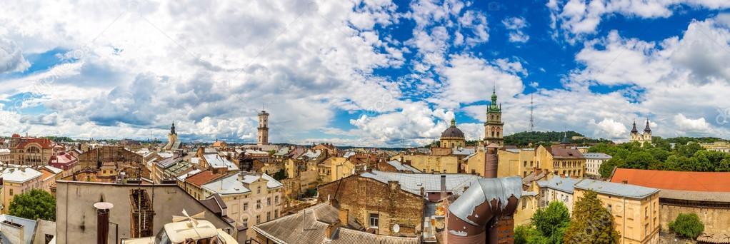 Lviv old town panoramic view