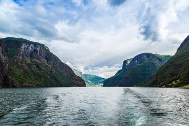 Sognefjord görünümü Norveç'te