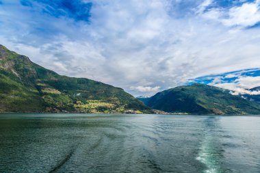 Sognefjord görünümü Norveç'te