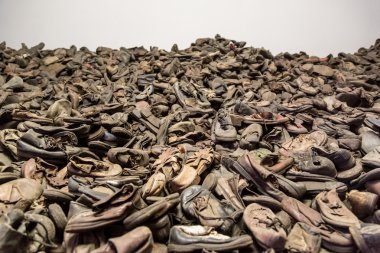Auschwitz'de kurbanlarının çizmeler