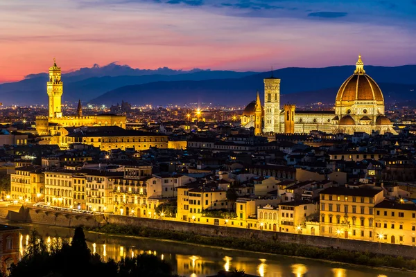 Panoramatické slunce nad Florencie — Stock fotografie