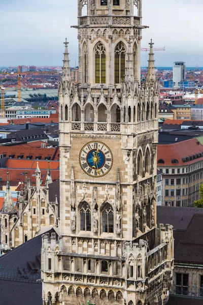 Aerial view on Marienplatz town hall — Stock Photo, Image