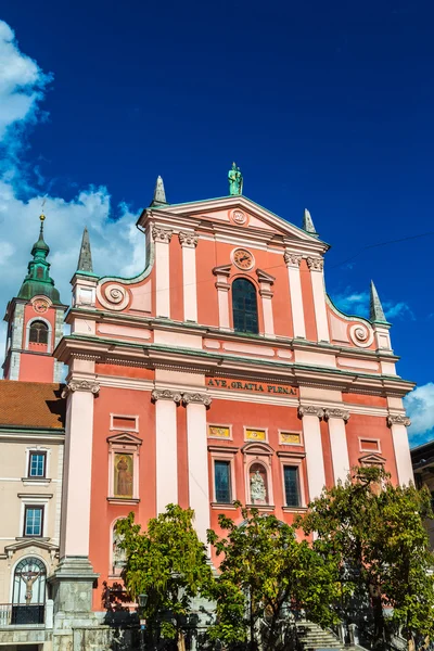 Franciscan Church in Ljubljana — Stock Photo, Image
