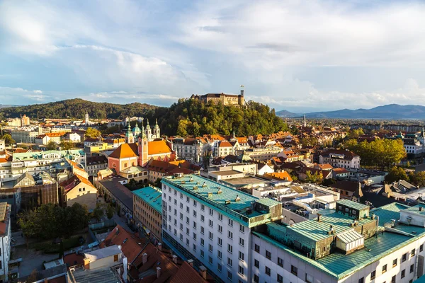 Flygfoto över Ljubljanas slott — Stockfoto