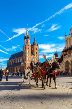 At arabası Krakow ana Meydanı