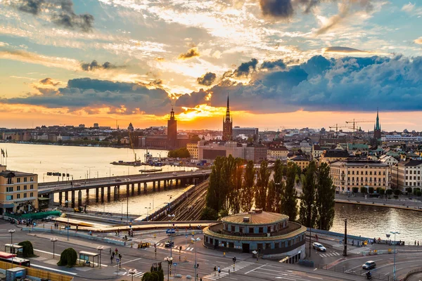 Večerní pohled z Gamla Stan — Stock fotografie