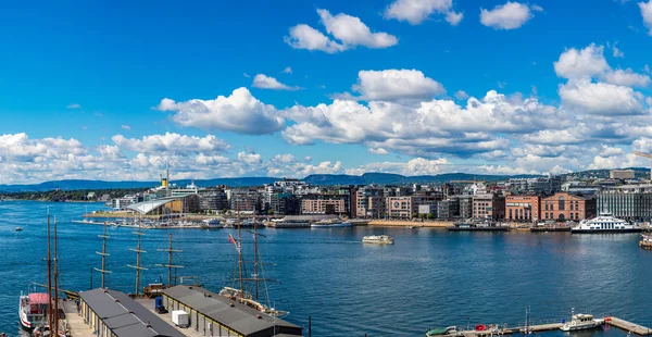 Oslo Panorama a přístav — Stock fotografie