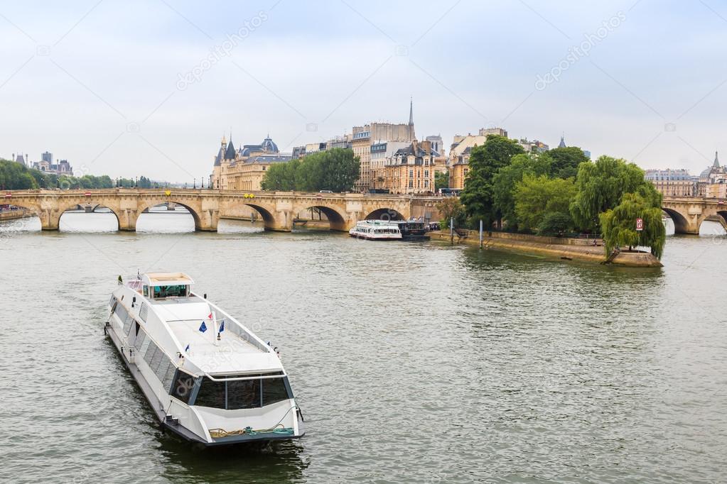 Seine river with bridges in Paris