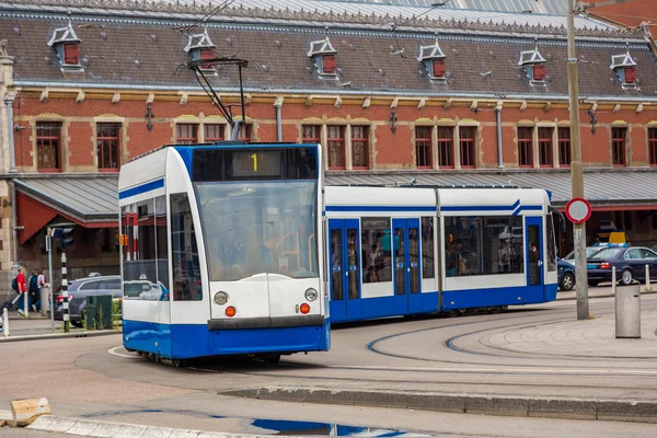 Modern tram in Amsterdam — Stock Photo, Image