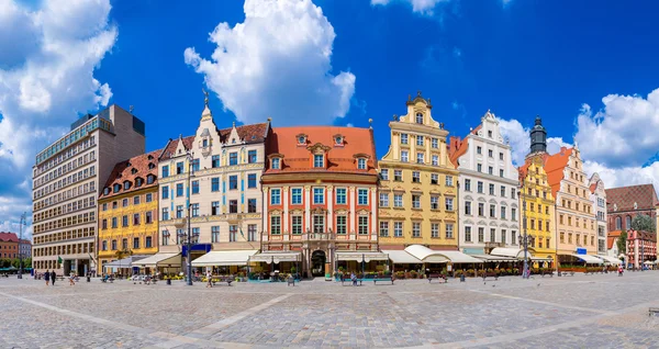 Centrum miasta i rynku głównego we Wrocławiu — Zdjęcie stockowe