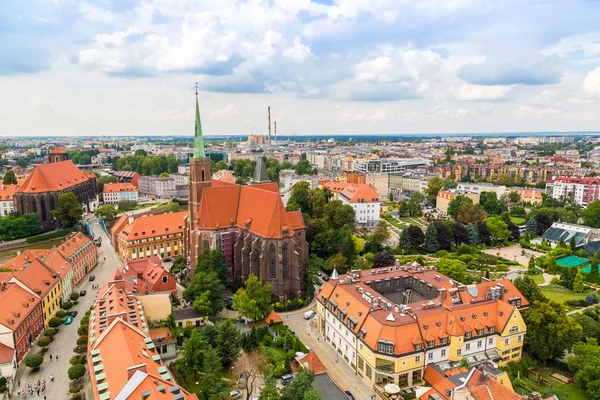 Flygfoto över Wroclaw från katedralen St. John — Stockfoto