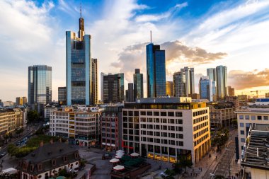 Frankfurt ile hauptwachen yaz gün