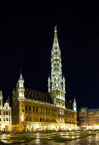 Grand Place at night in Brussels — Stock Photo, Image