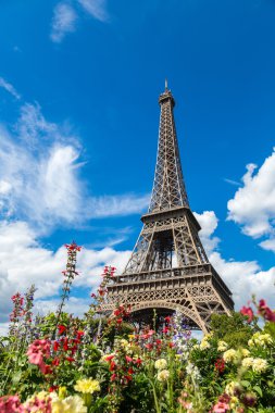 Eyfel Kulesi Paris çiçekli