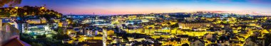 Aerial view of Lisbon at sunset