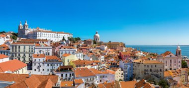 panoramic view of Lisbon clipart