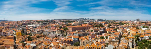 Panorámás a légi felvétel a lisszaboni — Stock Fotó