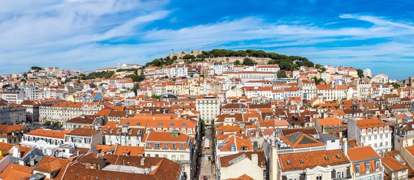 Panoramisch luchtfoto van Lissabon — Stockfoto