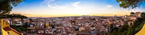 Aerial view of Lisbon at sunset — Stock Photo, Image