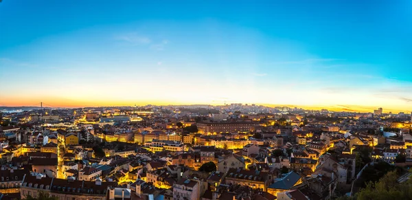 Aerial view of Lisbon at sunset — Stock Photo, Image