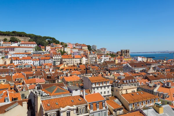 Panoramisch luchtfoto van Lissabon — Stockfoto