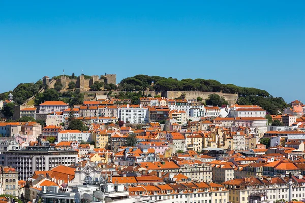 Panorámás a légi felvétel a lisszaboni — Stock Fotó