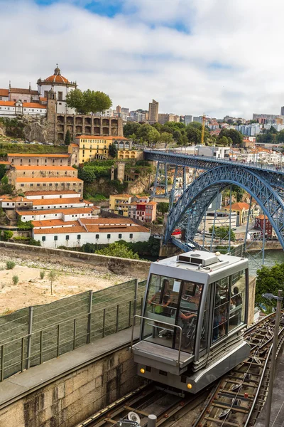 Funicular in Porto in summer day — Stock Photo, Image