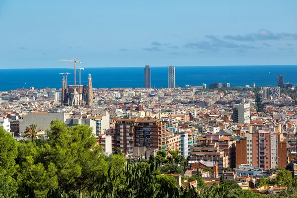 Panorámás kilátás Barcelona — Stock Fotó