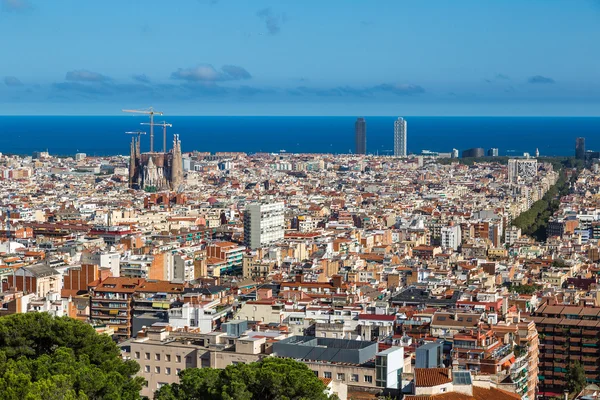 Panoramatický výhled na Barcelonu — Stock fotografie