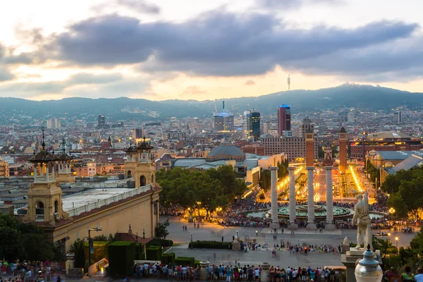 Barcelona center on summer sunset — Zdjęcie stockowe