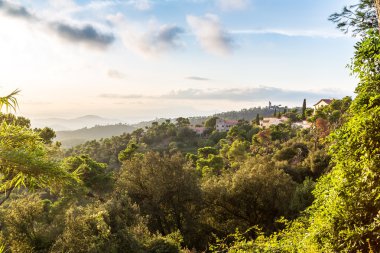 Panoramic view of Barcelona at sunrise