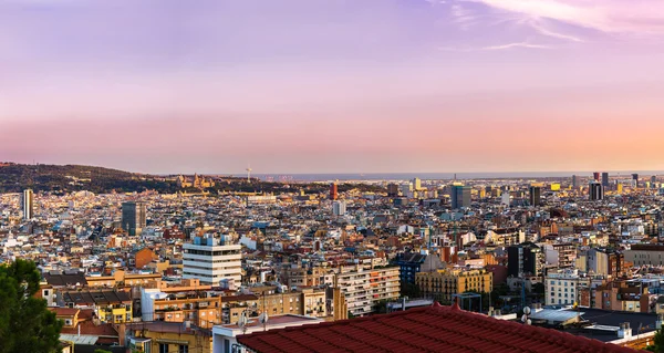 Pohled z Barcelony z park guell — Stock fotografie