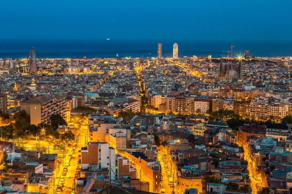 Pohled z Barcelony z park guell — Stock fotografie