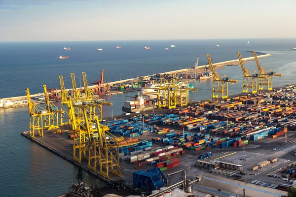 Vista panorâmica do porto de Barcelona — Fotografia de Stock