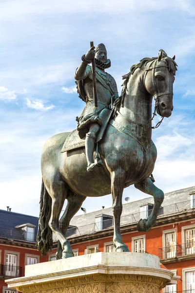 Estatua de Felipe III en la plaza Mayor — Foto de Stock