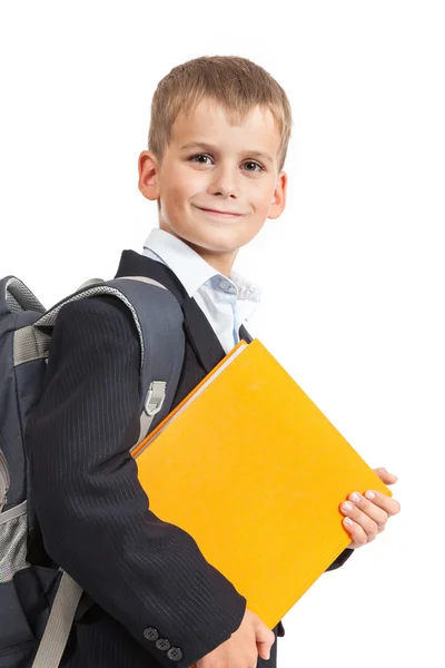 Niño sosteniendo libros — Foto de Stock