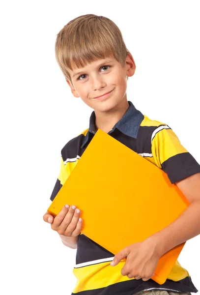 School boy is holding a book Stock Photo