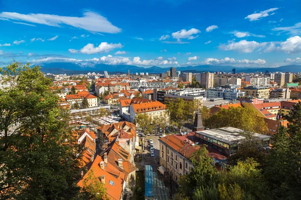 Вид с воздуха на Любляну в Словении — стоковое фото