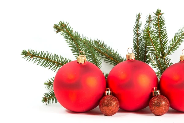 Palle rosse di Natale — Foto Stock