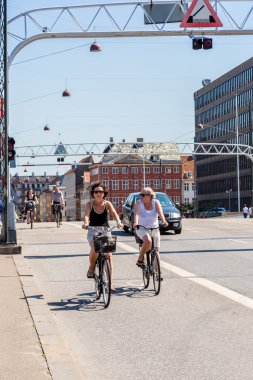 Kopenhag, Danimarka bisikleti insanlar