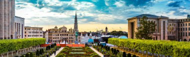 Panorama of Brussels in summer day clipart