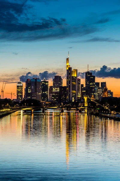 Frankfurt am Main during sunset — Stock Photo, Image